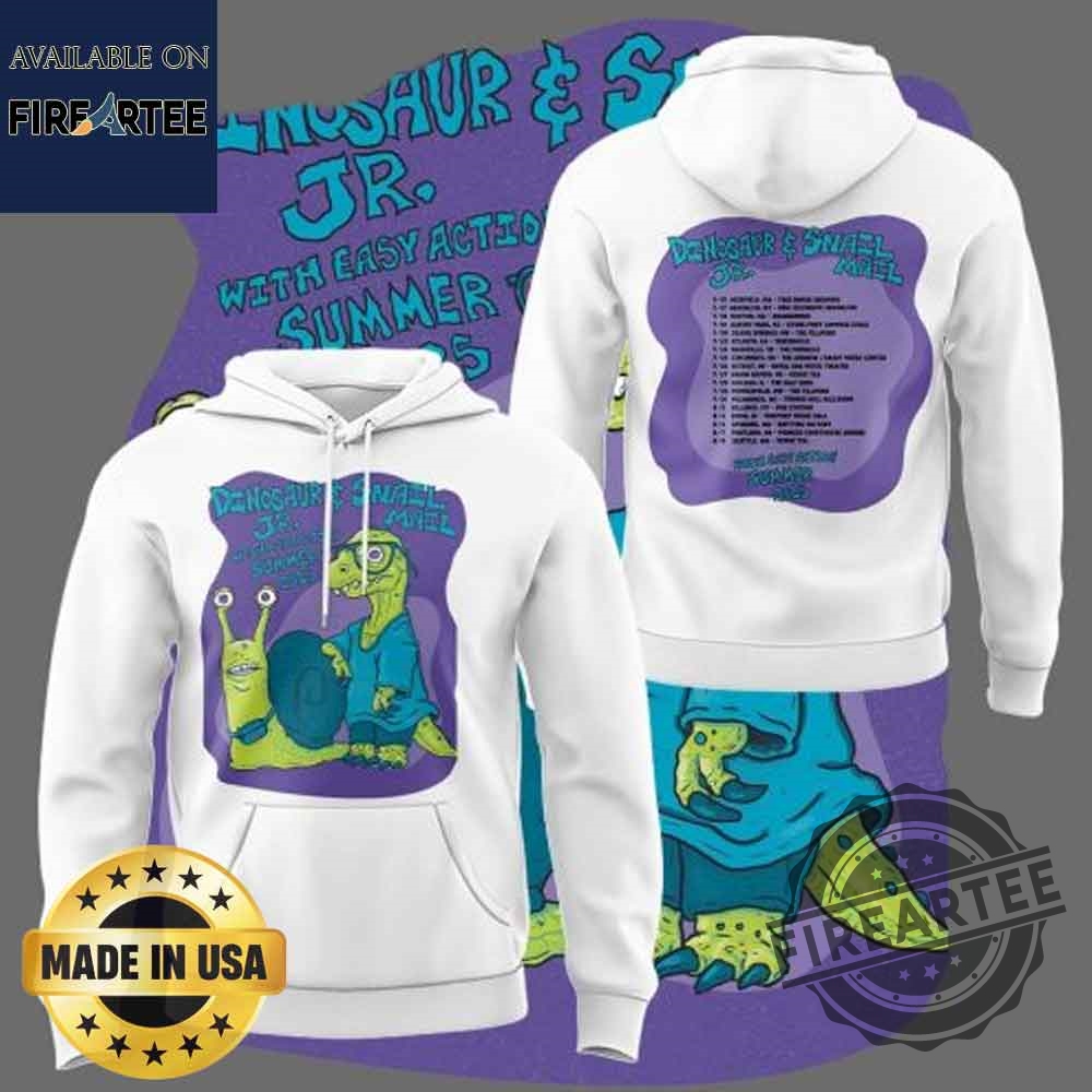 Snail Mail and Dinosaur Jr. With Easy Action Summer Tour 2025 Hoodie 3 Snail Mail and Dinosaur Jr. With Easy Action Summer Tour 2025 Hoodie