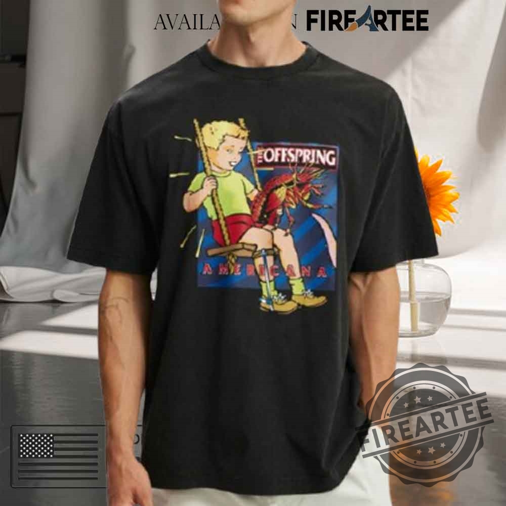 "Top 2025 Sportswear: Yankees, Liberty, Angels, Browns, Mets Apparel" 16 Vintage 1999 The Offspring Band Americana Album Cover Tshirt