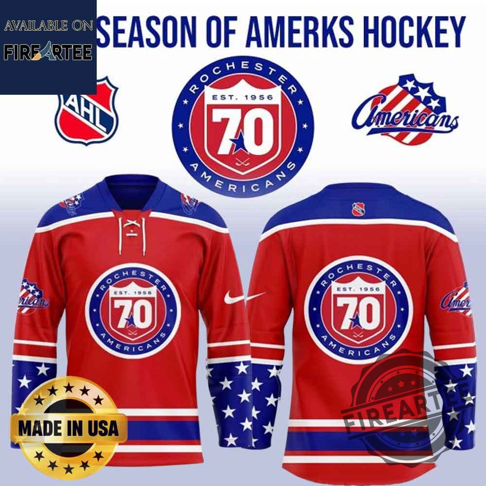 Rochester Americans 70Th Season Of Amerks Hockey Jersey