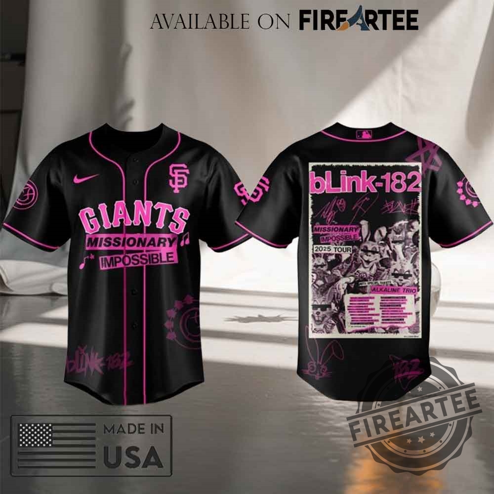 San Francisco Giants X Blink182 Missionary Impossible Tour 2025 Jersey 5 San Francisco Giants x Blink-182 Missionary Impossible Tour 2025 Jersey