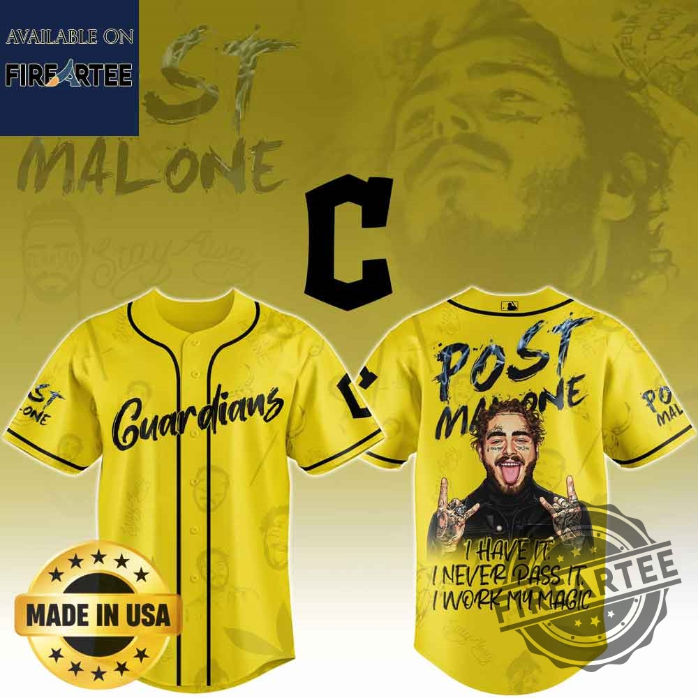 Cleveland Guardians Mlb X Post Malone Tour Baseball Jersey