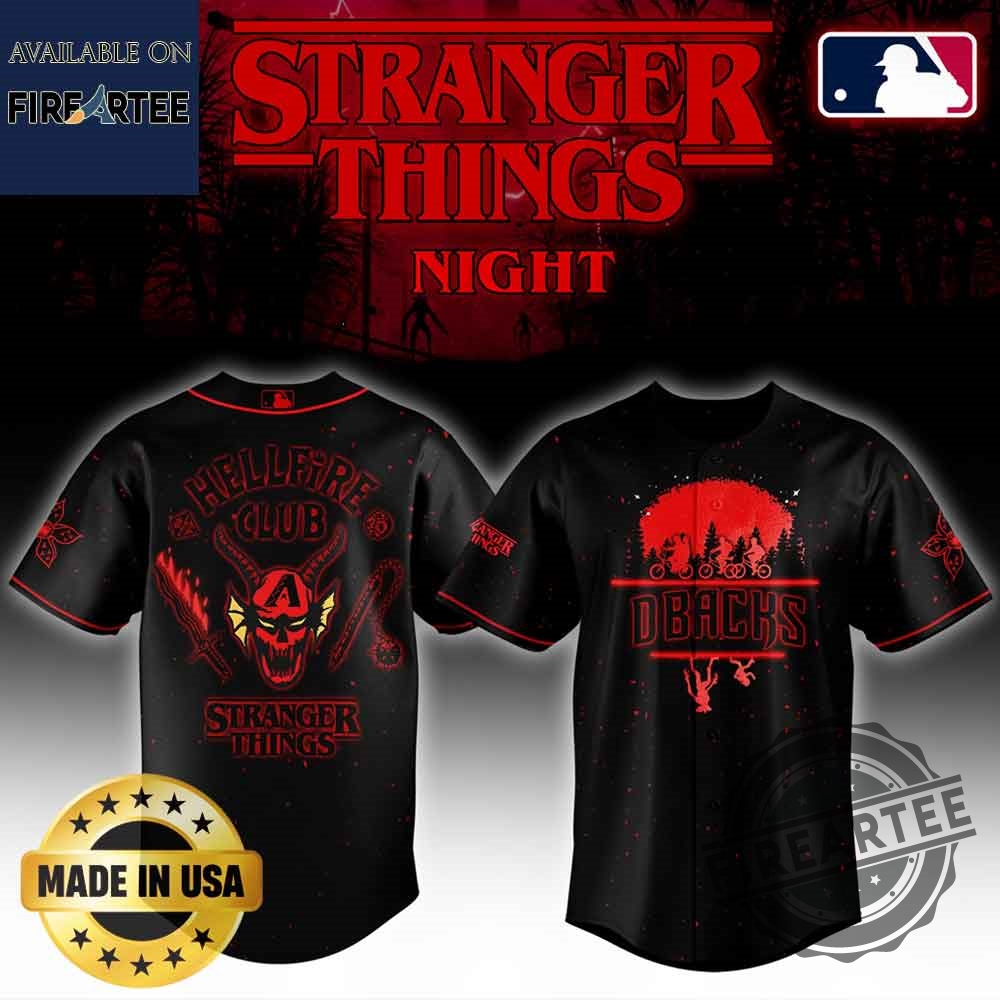 Arizona Diamondbacks Mlb X Stranger Things Night Baseball Jersey