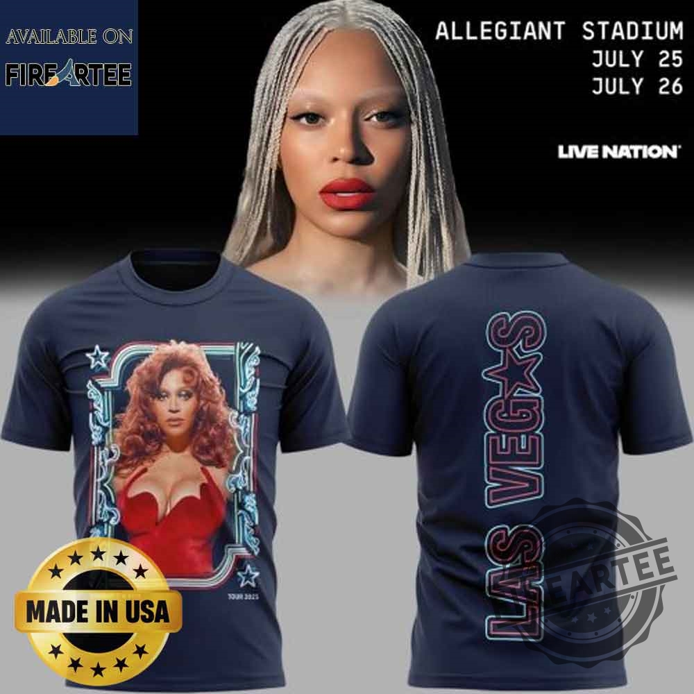 Cowboy Carter Tour Beyoncé X Las Vegas 2025 Blue Tshirt