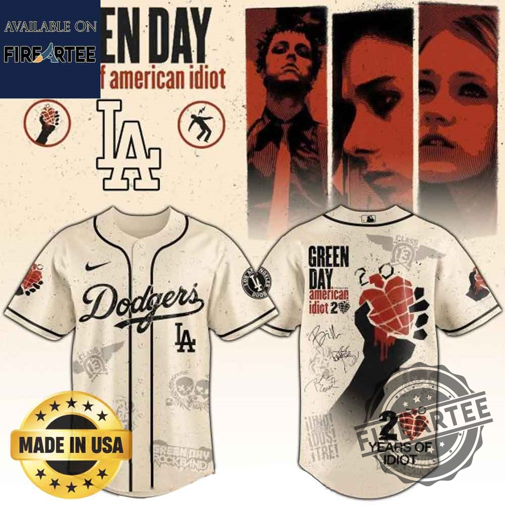 Los Angeles Dodgers X Green Day 20 Years Of American Idiot 2025 Jersey