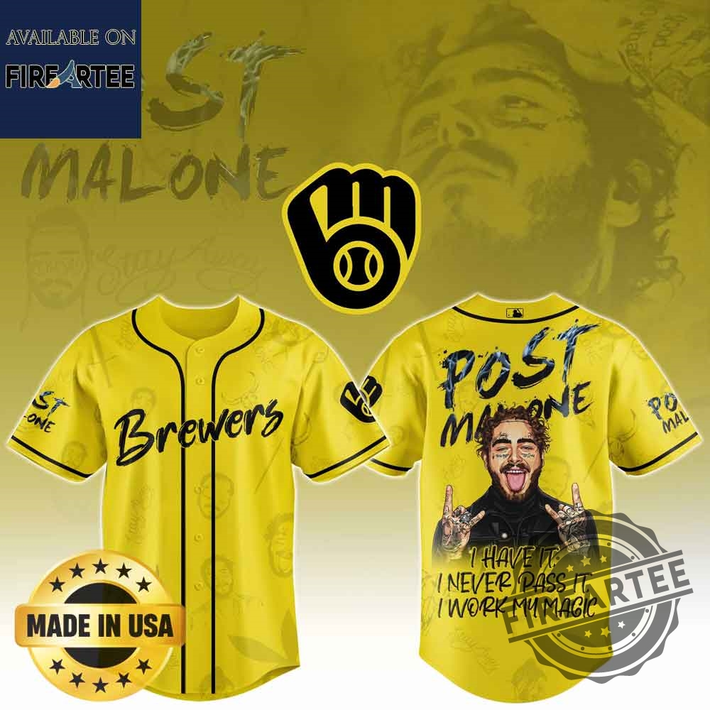 Milwaukee Brewers Mlb X Post Malone Tour Baseball Jersey