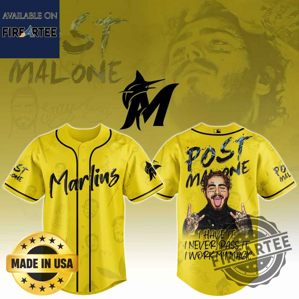 Miami Marlins Mlb X Post Malone Tour Baseball Jersey
