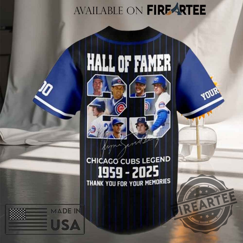 Ryne Sandberg Hall Of Famer Chicago Cubs Legends 1959 2025 Thank You For The Memories Baseball Jersey 5 Ryne Sandberg Hall Of Famer Chicago Cubs Legends 1959 - 2025 Thank You For The Memories Baseball Jersey