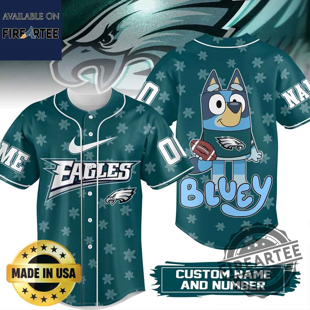 Philadelphia Eagles Nfl X Bluey Baseball Jersey