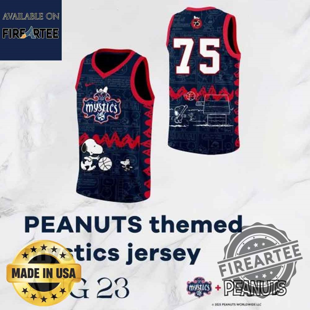 Washington Mystics X Peanuts Celebrating 75 Years Basketball Jersey
