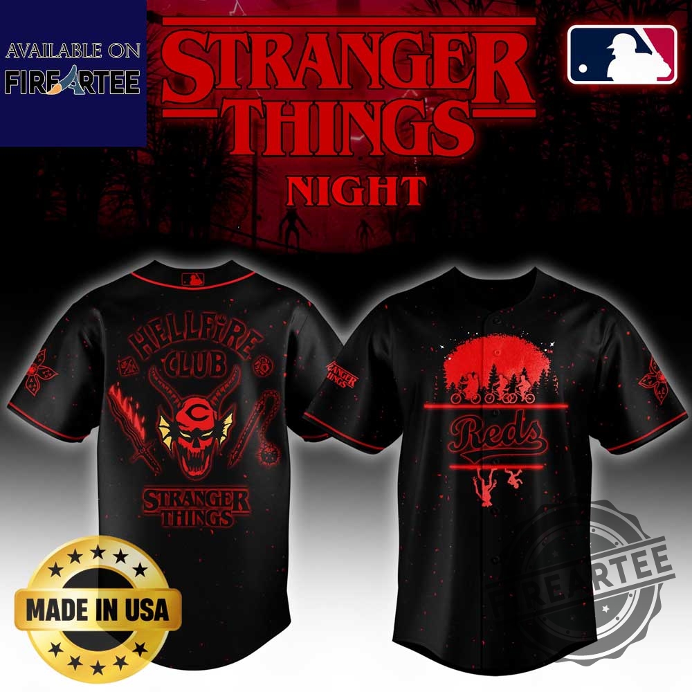 Cincinnati Reds Mlb X Stranger Things Night Baseball Jersey
