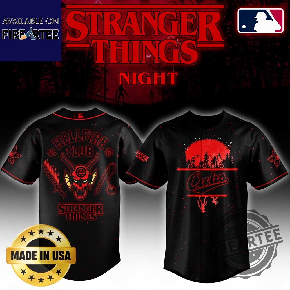 Chicago Cubs Mlb X Stranger Things Night Baseball Jersey