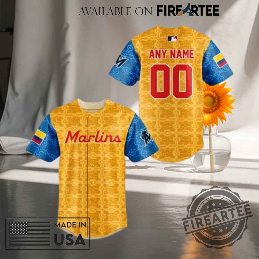 Miami Marlins Baseball Colombian Heritage Custom Jersey 2025