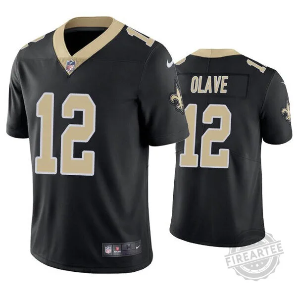 Chris Olave New Orleans Saints Black Football Jersey Number 12