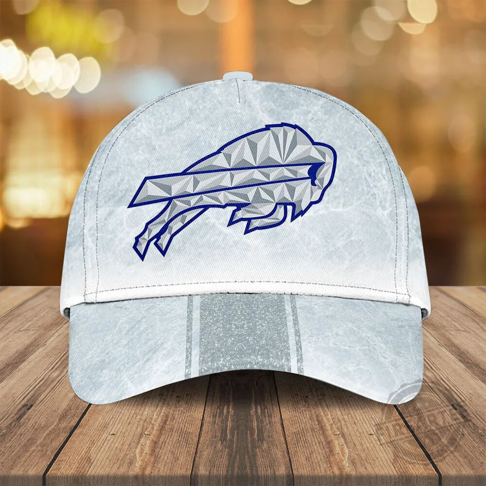 Buffalo Bills Geometric Logo White and Gray Baseball Cap Hat