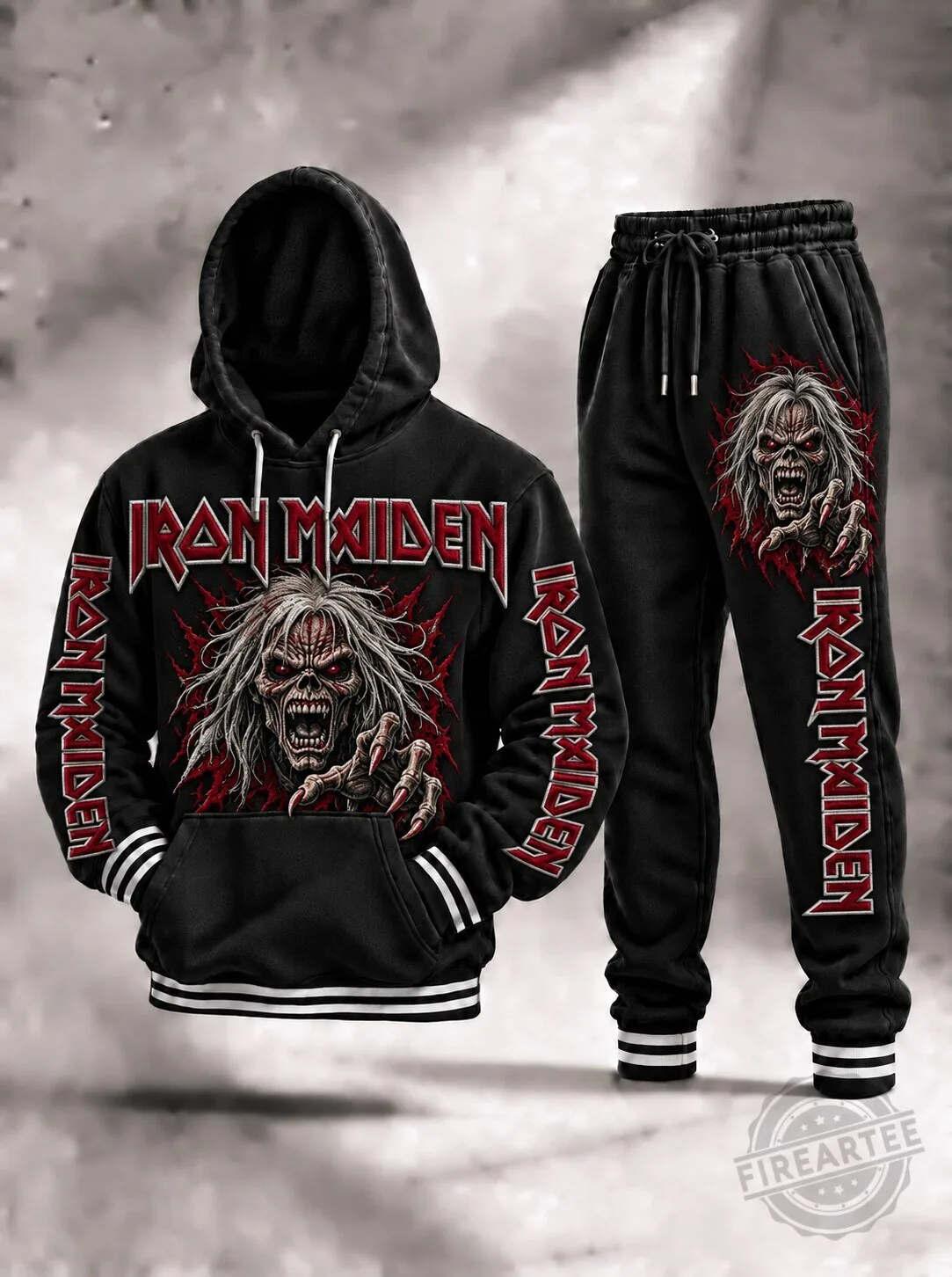 Iron Maiden Eddie The Head Heavy Metal Band Black Hoodie