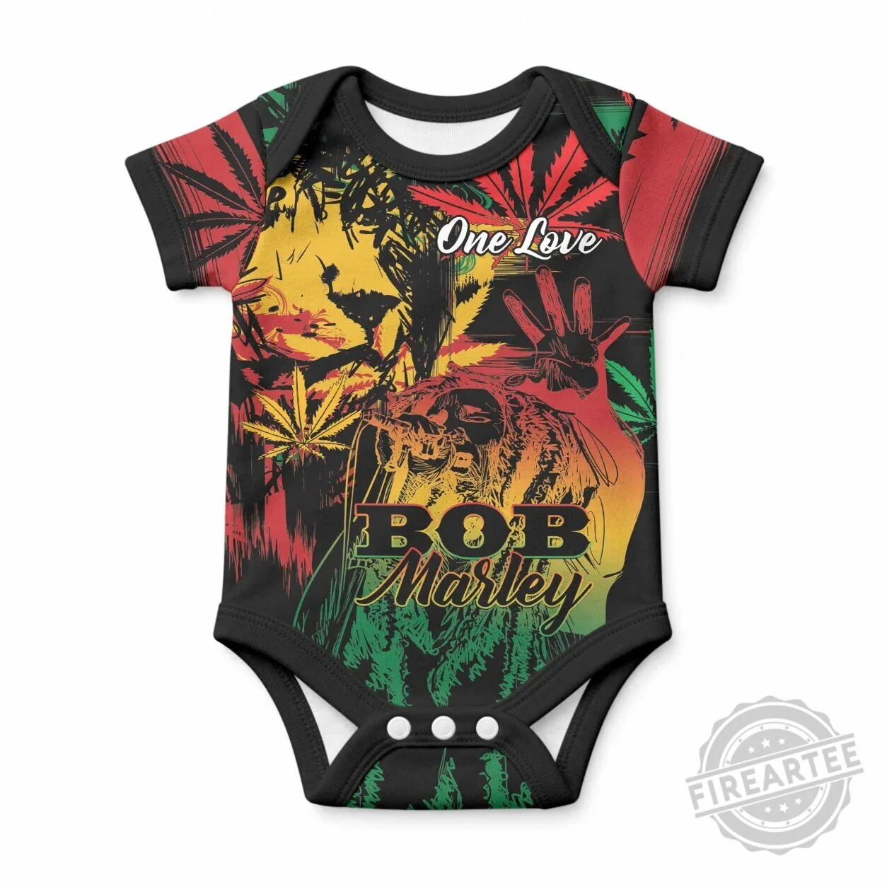 Bob Marley One Love Reggae Rastafarian Lion Baby Romper