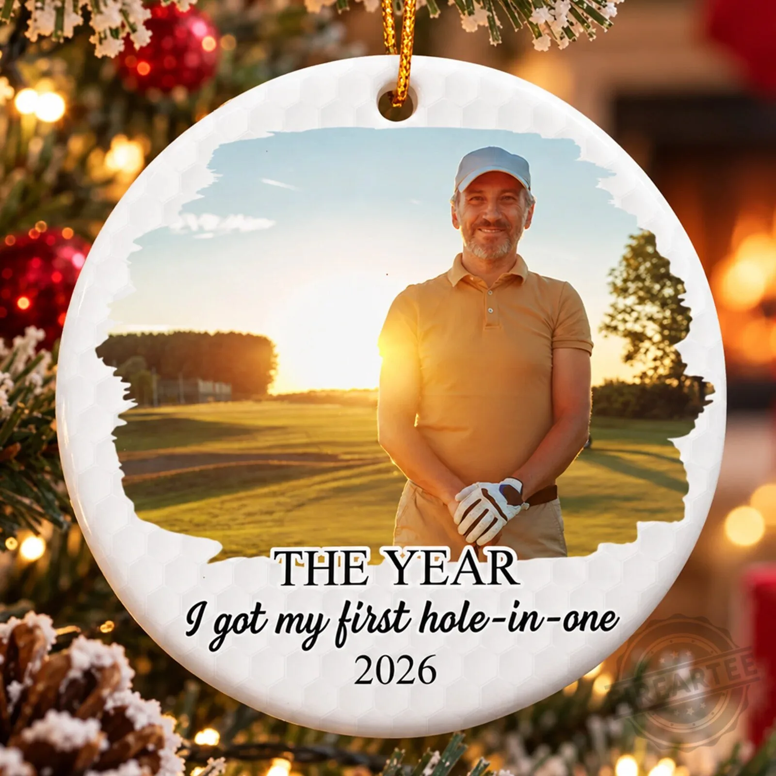 Personalized Golf Hole-in-One Christmas Tree Ornament