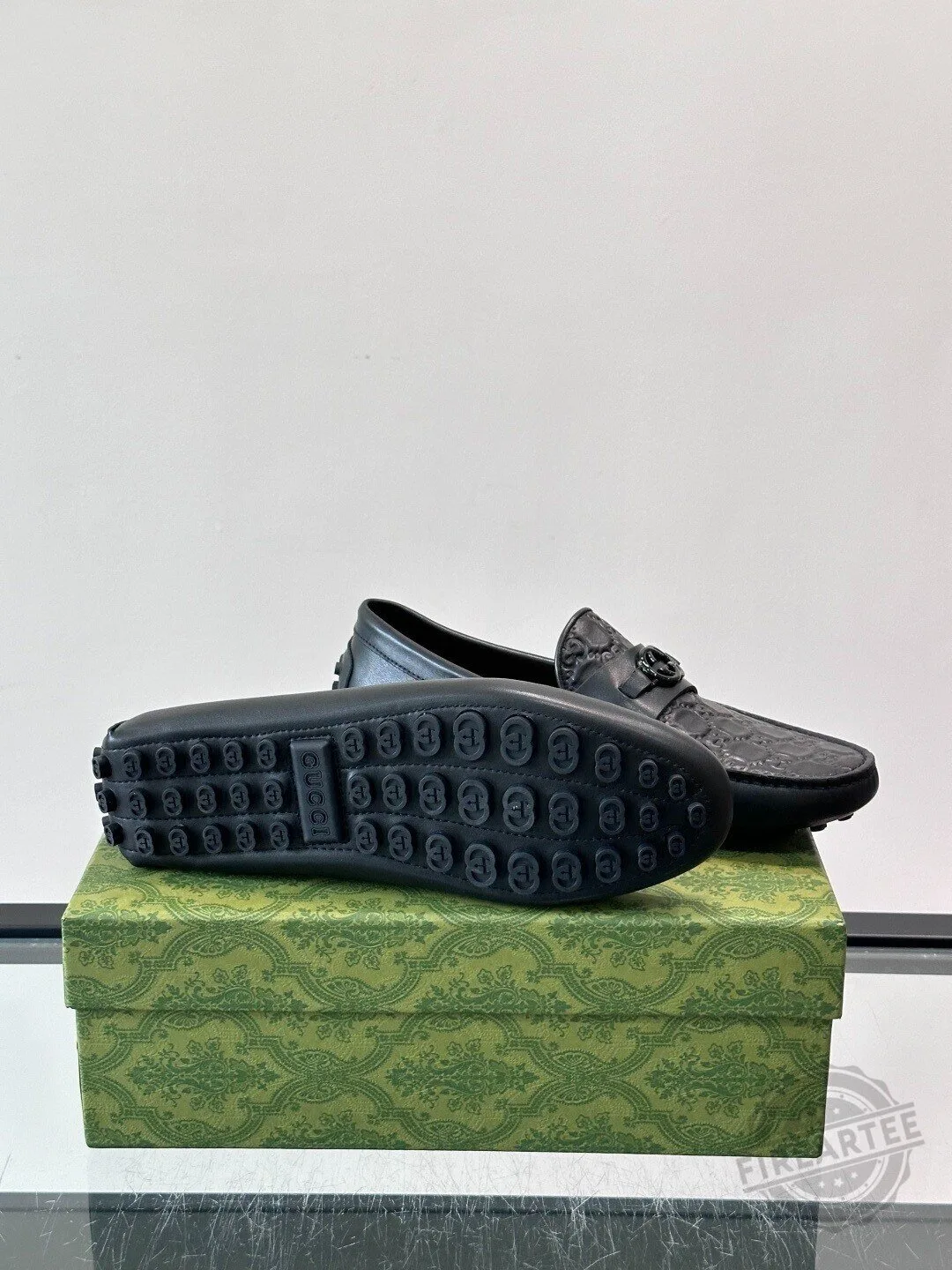 Gucci Black Leather Embossed Interlocking G Loafers for Men 8 Gucci Black Leather Embossed Interlocking G Loafers for Men