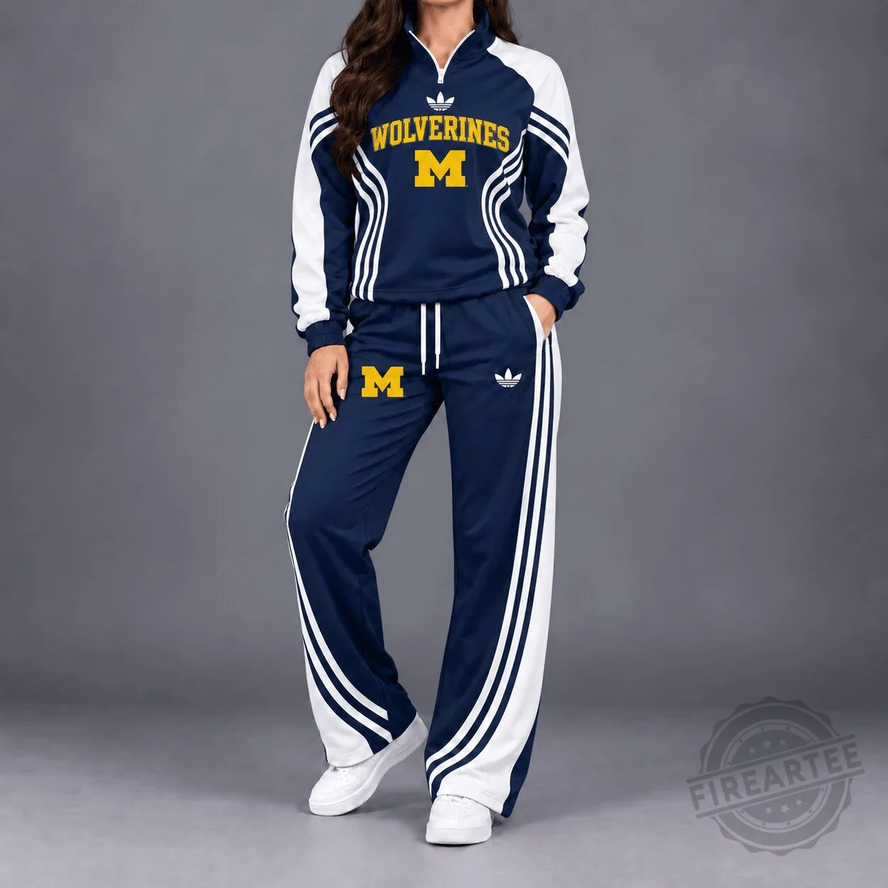 Michigan Wolverines NCAA Victory Line Athletic Quarter-Zip Sweatshirt