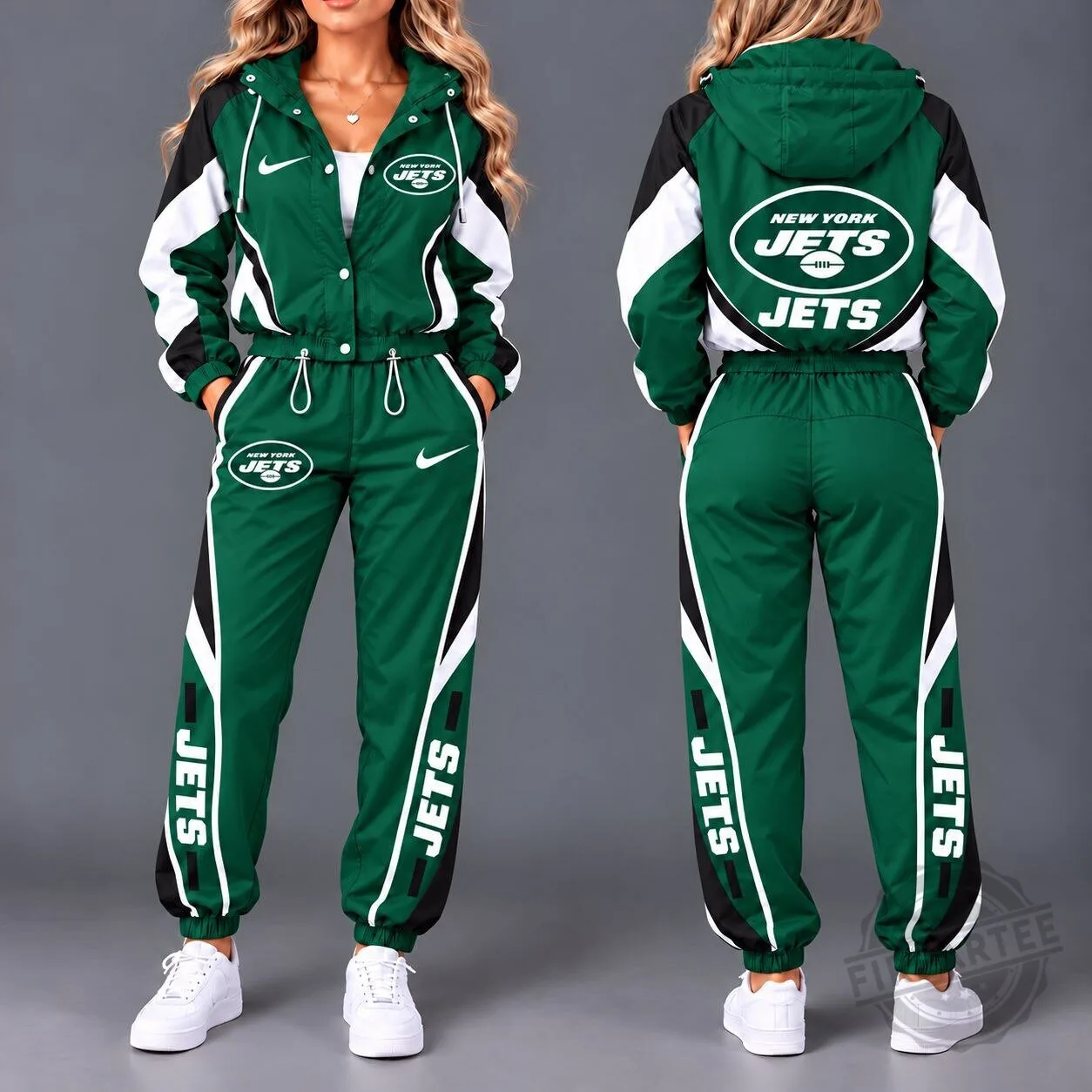New York Jets NFL Team Pride Waterproof Windbreaker Tracksuit for Women
