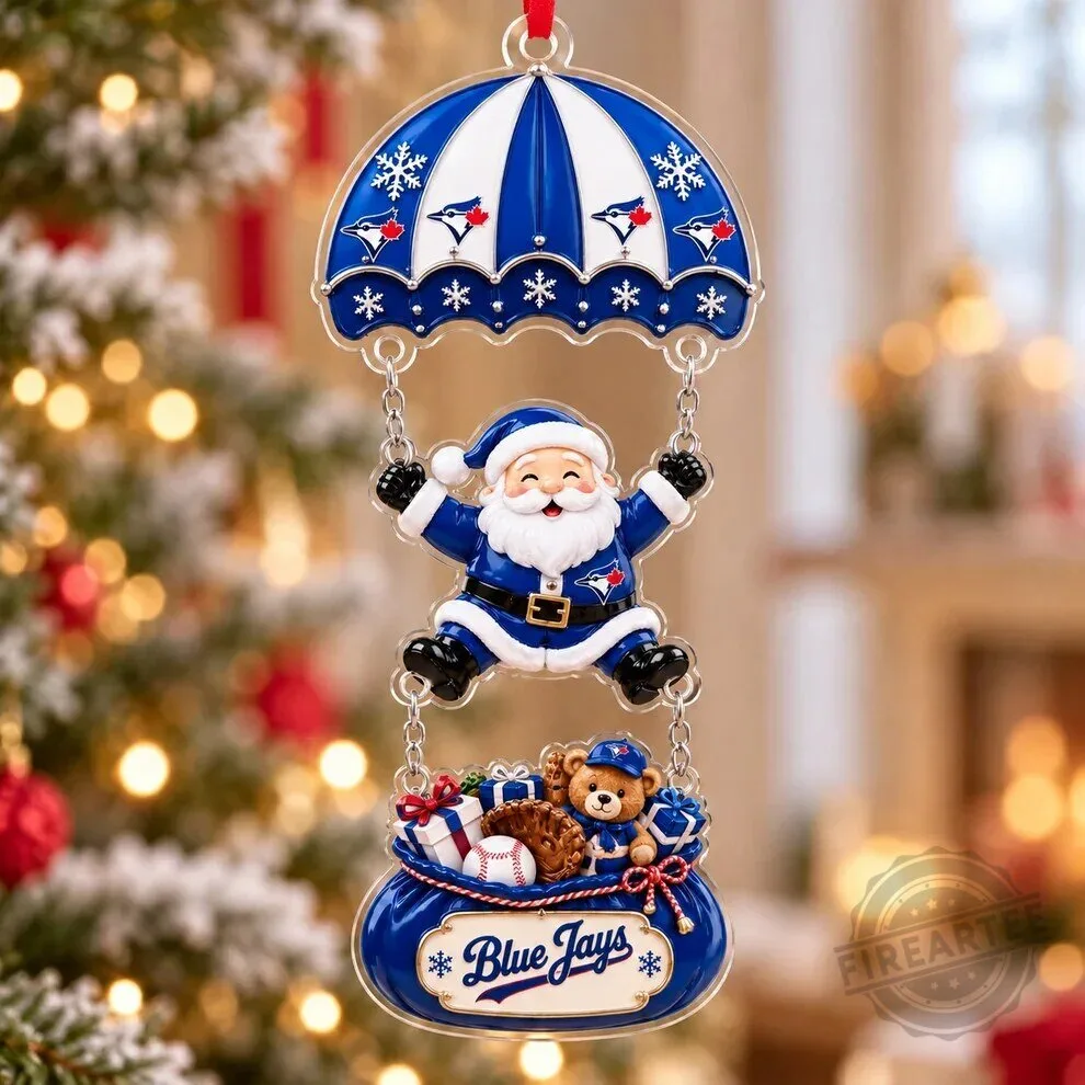 Toronto Blue Jays Santa Parachute Christmas Tree Ornament