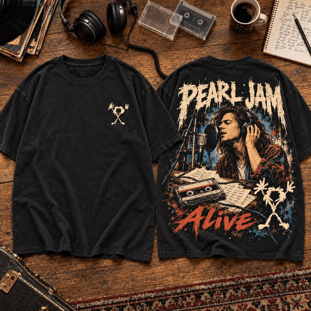 Pearl Jam Alive Recording Studio Art Grunge Rock Band Music Fan T-Shirt