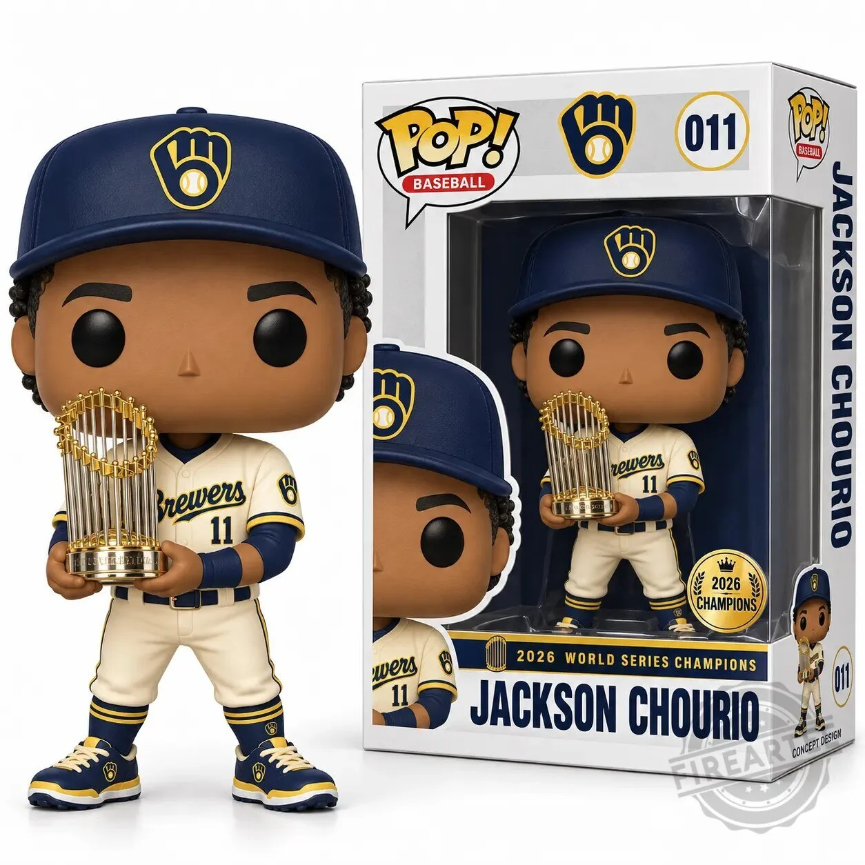 Jackson Chourio Milwaukee Brewers 2026 World Series Champions Funko Pop Vinyl Figure